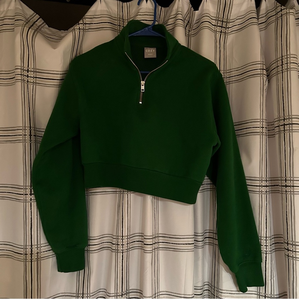 Aritzia TNA Cropped Green Fleece
